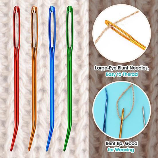 6/16Pcs Yarn Needle Set Assorted Darning Tapestry Needles Large Eye Blunt Bent Weaving Knitting Needles Sewing Crocheting Accessories
