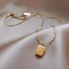 Gold Brick Titanium Steel Necklace Women'S Light Luxury Premium Niche Design Neck Chain Gold Clavicle Chain 20 Tide