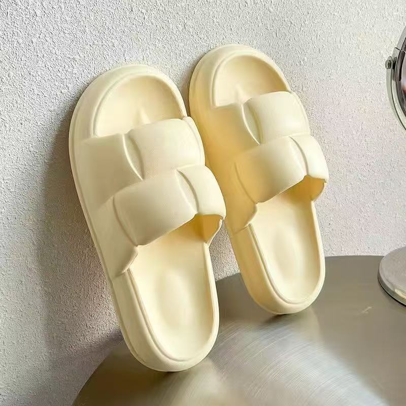Women's Summer Simple Slippers, Men's Soft Home Slippers, Couple Bathroom Non-slip Sandals, Adult Comfortable Outdoor Beach Shoes