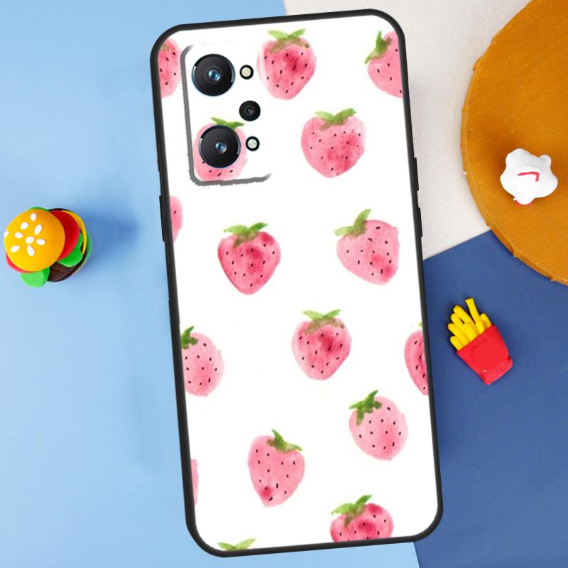 Cute Strawberry For Realme C55 C67 C61 C75 C53 C51 C21Y C25S GT 6 6T 5 GT7 Pro 10 11 12 13 14 Pro Plus Case