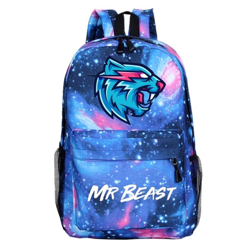 Plecak Mr Beast Lightning Cat Duża Pojemność Torba Szkolna z Oddychającego Materiału