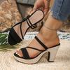 Modieuze Sandalen met Hoge Hak voor Vrouwen Zomer 2025 Peep Toe Gladiatorschoenen Vrouw Comfort Blokhak Platform Sandalias Mujer