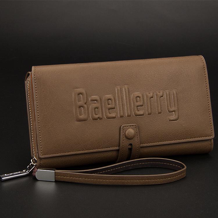 Pochette Multifonctionnelle Baellerry pour Homme Style Européen & Américain: Portefeuille long à main grande capacité