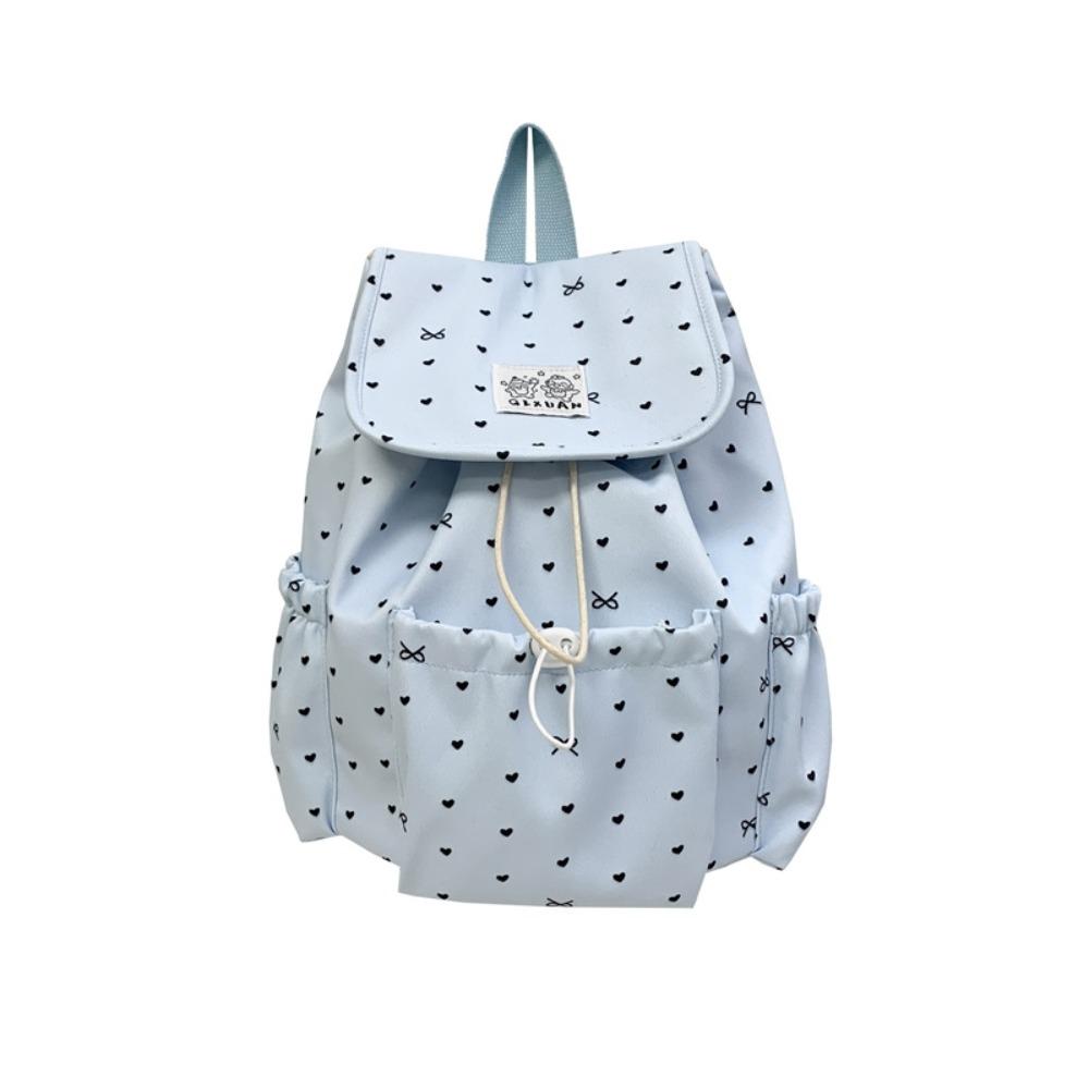 Sac à dos léger à cordon Style collège Style coréen Sac à dos en nylon Grande capacité Tissu Sac d'école pour étudiants Voyage