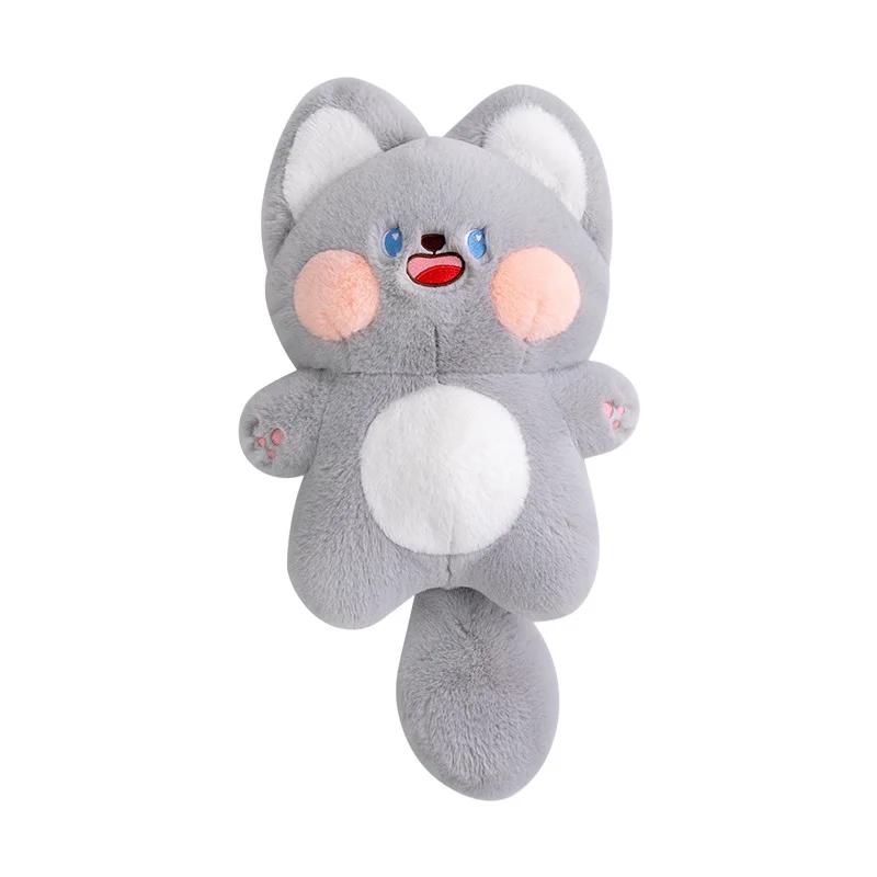 25/38cm Big Cheek Cat Doll Cute Standing Kitten Cartoon Animal Plush Toy Stuffed Shy Face Kitten Baby Appease Doll Gift for Kids St Practical Use