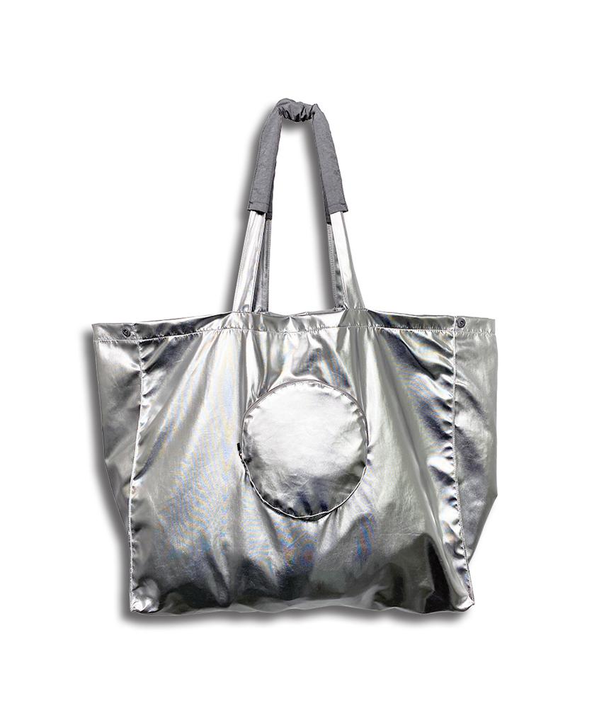 Irregular Megametal Tote Bag (Silver)