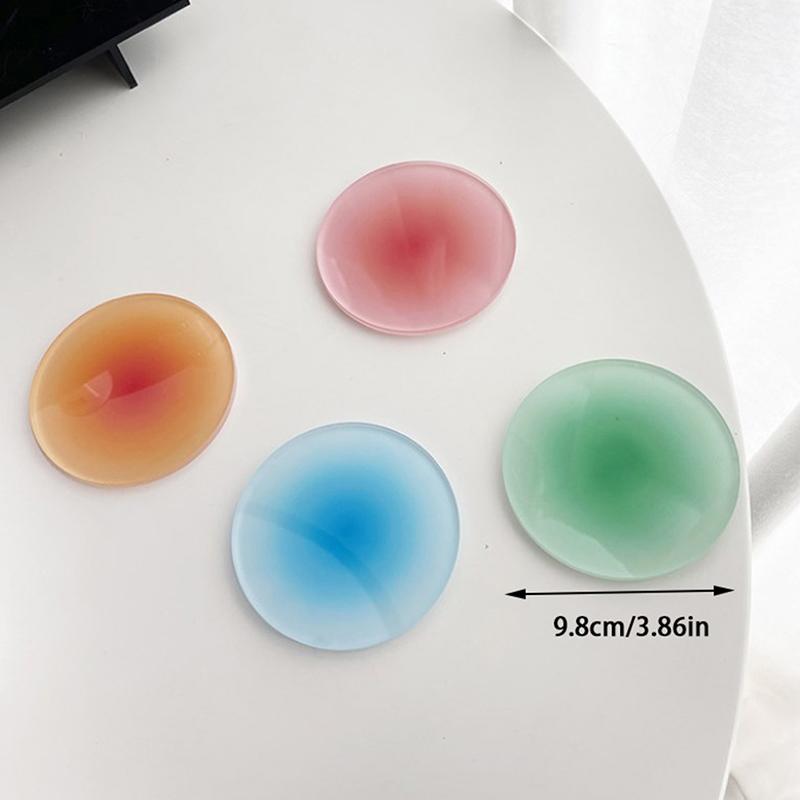 Gradient Acrylic Anti-slip Coasters Round Cup Pad For Dining Table Kitchen Desktop Cafe Bowl Mats Placemat Decor Ornaments
