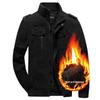 Men's Outdoor Stand Collar Zipper Jacket, European/American Style, Plus Velvet, Thickened for Autumn/Winter.