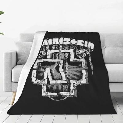 R-Rammstein Music Flannel Blankets Heavy Metal Rock Warm Soft Bedding Throws for Living Room Camping  Bedspread Sofa Bed Cover