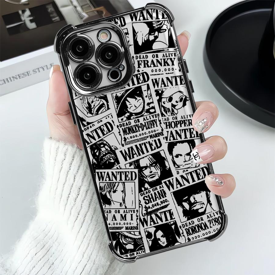 Cool Anime Luffys Logo Plating Phone Case For Xiaomi 15T 15 14 13 Poco M7 F7 F4 F5 X7 X6 X5 X3 Pro Ultra 4G 5G Anti Fall Airbag
