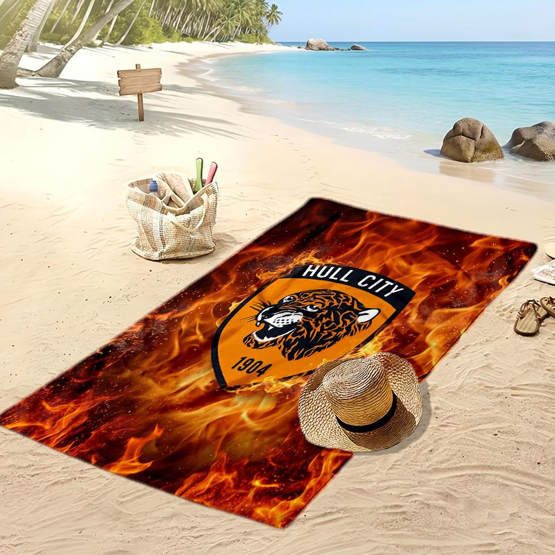 Prosop de Plajă cu Imprimeu Fotbalistic Hull City, Prosop Mare Moale cu Uscare Rapidă pentru Plajă Camping Piscine