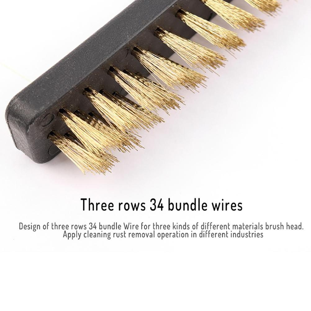 3PCSSet 9 Inch Wire Brush Scratch Brush Set Cleaning Welding Slag Rust and Dust for Car Use