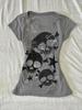 Subculture American Retro Skull Star Print Cinched Waist Short Sleeve T-shirt