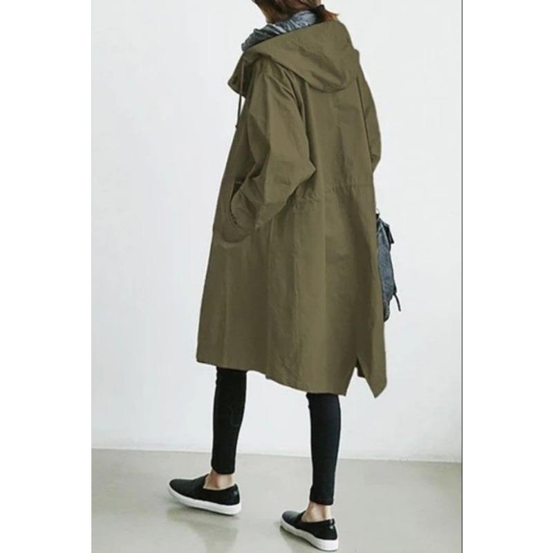 Autumn Casual Style Trench Coat Women's Mid To Long Style New Style Temperament Waist Cinching 8-color Long Sleeved Jacket