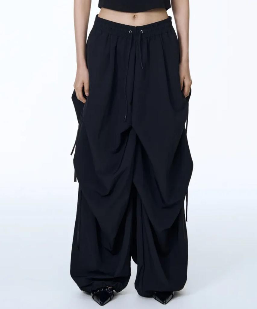 71TO96 Girdle Skirt Silhouette Pants (Black)