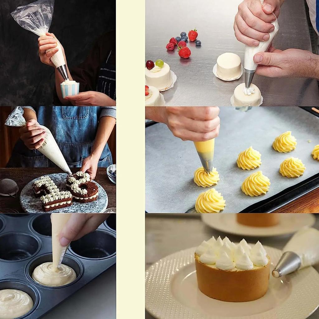 SML20 50 100 buc. Pungi de patiserie de unica folosinta Echipament de patiserie Accesorii pentru patiserie si panificatie Reposteria Unelte pentru tort pentru tort