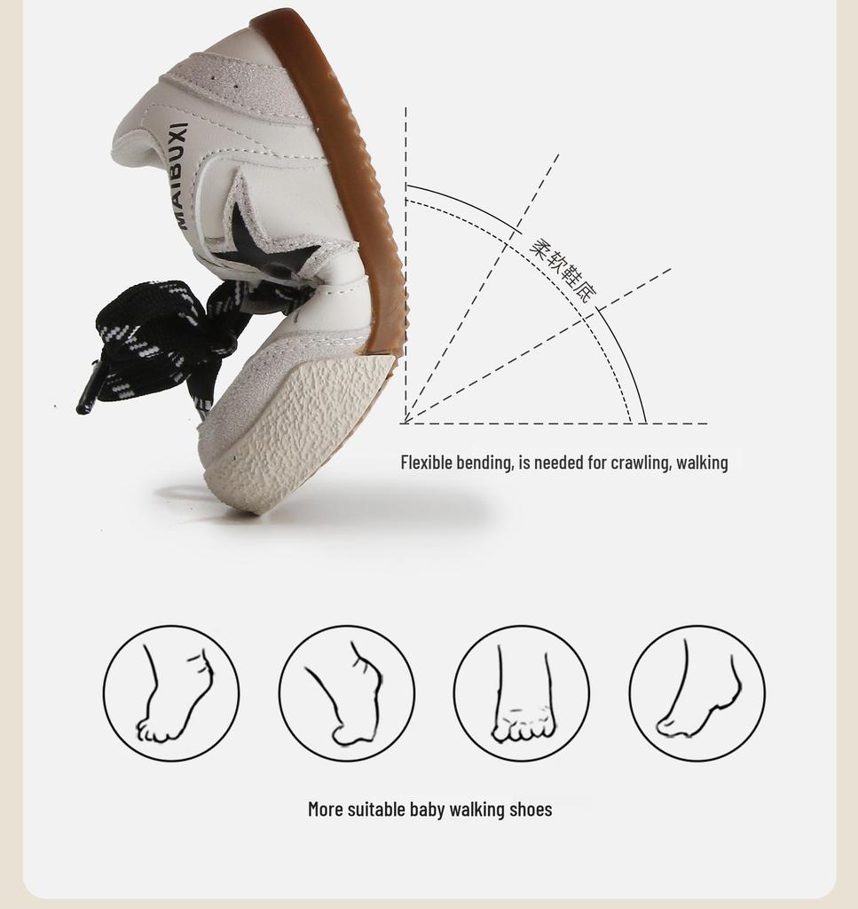 Spring 2026 Kids' Star Soft Sole Walker Shoes - Non-slip Casual Shoes for Boys & Girls