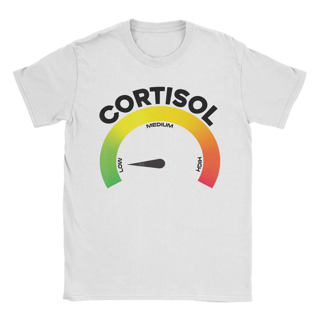 Freizeit Lustiges T-Shirt für niedrigen Cortisolspiegel für Unisex Rundhalsausschnitt Baumwoll-T-Shirts Kurzarm-T-Shirt Bedruckte Oberteile