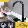 Black Brushed Stainless Steel Pull-Out Kitchen Faucet