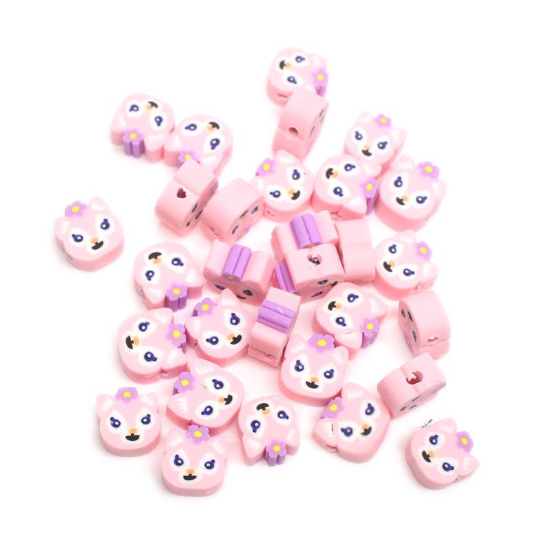 Soft Pottery Pieces Beaded Diy Mobile Phone Chain Accessories Loose Beads Smiley Face Letters Animal Fruit Mixed Soft Pottery
