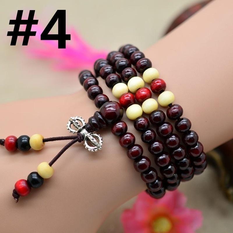 Sandelhout Boeddhistische Boeddha Meditatie 216 Gebeds kralen Mala Armband Ketting