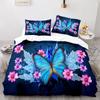 Blue Butterfly Bedding Set Flower Duvet Cover Queen King Double Duvet Cover Pillowcase 2/3 Gift Soft Bedroom Decoration