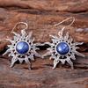 Sonnenfinsternis-Ohrring, handgefertigter Schmuck, Kyanit-Ohrring, Geschenk für Mama, Ohrhänger, Silberschmuck