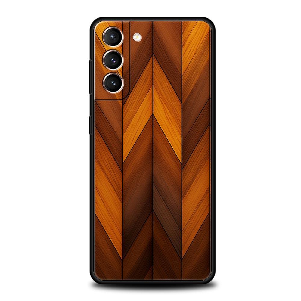 Luxus Vintage Holzmaserung Muster Handyhülle für Samsung Galaxy S26 S25 S24 S23 S22 S20 S21 FE Ultra S25 Edge Plus 5G Weiches TPU