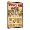 Vintage Cheers Deutscher Metallblechschild, Mehrzweck-Dekoratives Wandbehang-Schild für Zuhause, Kneipe, Club, Man Cave - Wandmontierbar