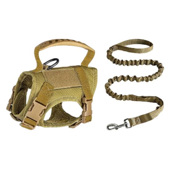 Tactical Cat Harness for Outdoor Walking Adjustable Escape Proof Pet Vest Breathable Cat Chest Strap with Handle for Small Large Cats