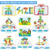 Educational Toys Building Blocks, 244 Pieces Electric Screwdriver DIY Building Toys for Boys and Girls, Educational Construction Building Kit for
