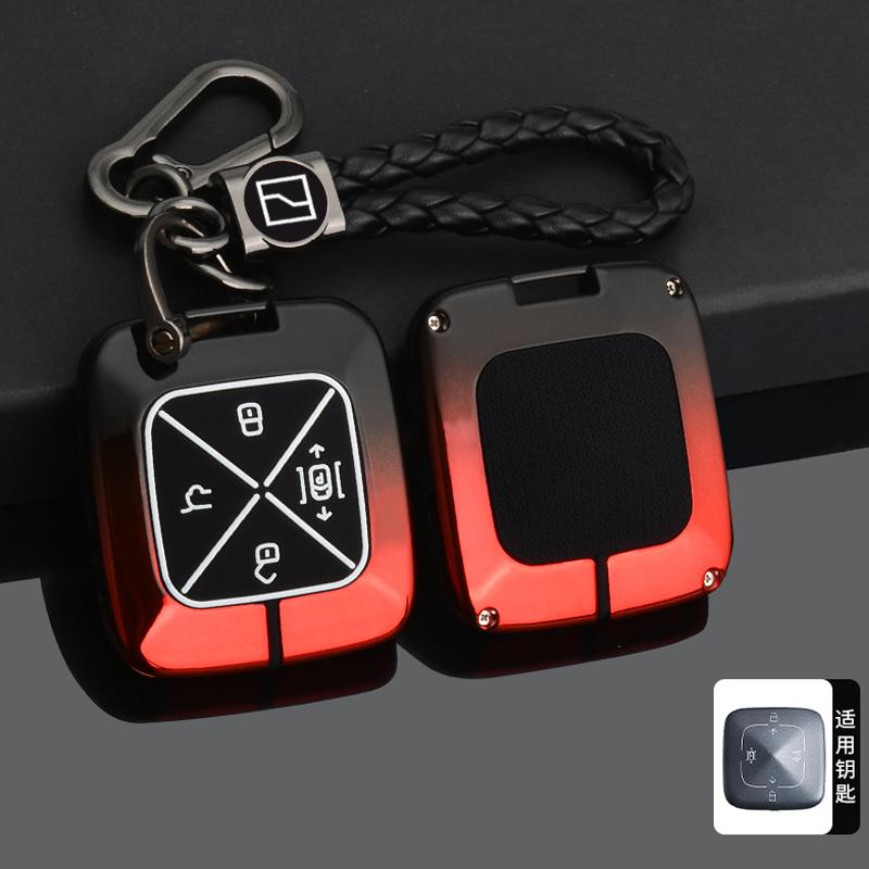 עבור ZEEKR 7X 001 X MIX 007 009 נרתיק מפתח רכב מסגסוגת אבץ כיסוי הגנה מרחוק מעטפת זוהרת טבעת מחזיק מחזיק מפתחות כרטיס