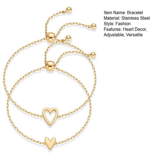 1 Armband Charm Herzdekor Verstellbar Paar Armreifen Modeschmuck Geschenk