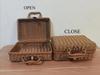 Retro wiklinowa walizka Vintage koszyk piknikowy z PP Rattan z uchwytem Organizer na kosmetyki Pudełko na prezent Walizka podróżna Pojemnik pleciony