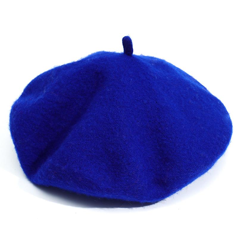 Berretti di Lusso in Lana Vergine Berretto Basco in Feltro da Donna Stile Britannico Cappello Basco da Ragazza Elegante da Donna Tinta Unita Cappelli Invernali