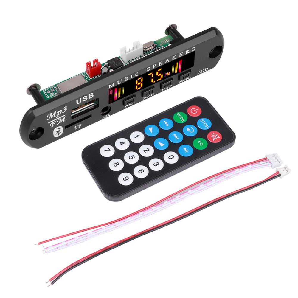 5V 12V Wireless Bluetooth MP3 WMA Decoder Board USB TF FM Radio MP3 Player Audio Module For Car Color Screen With Remote