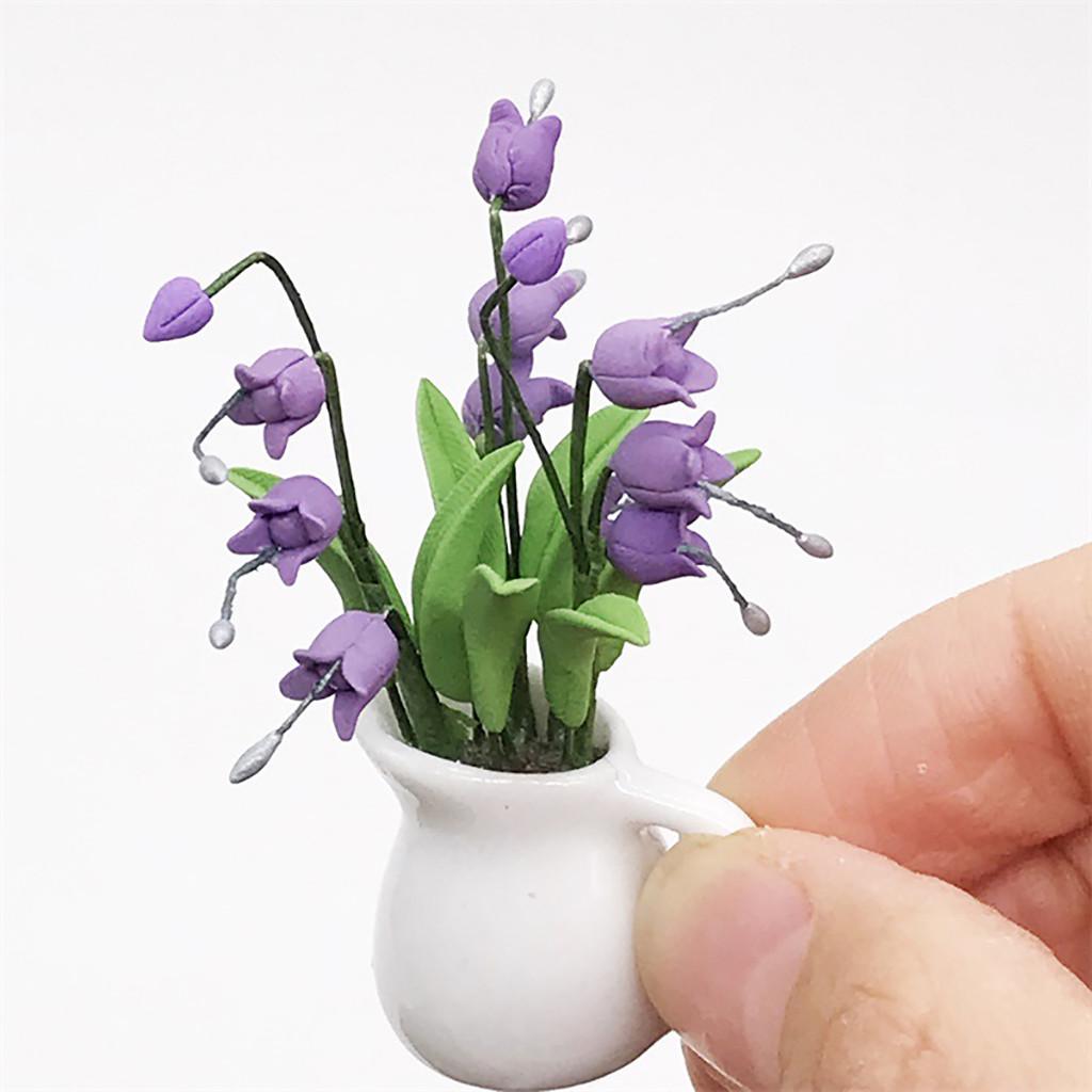PENDNATS Mini Dollhouse Fake Green Plant Flower Fairy Garden
