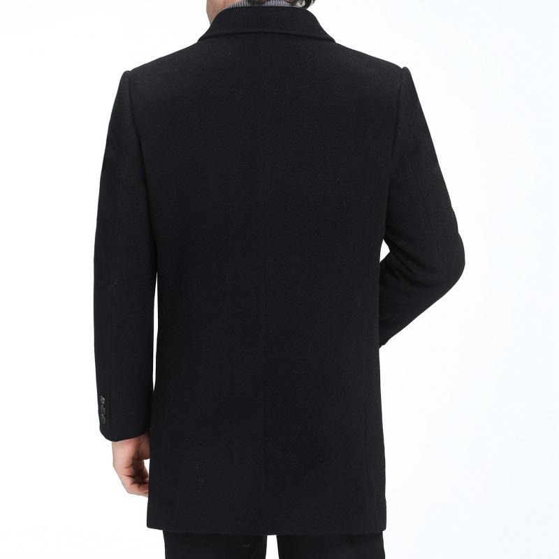 Cashmere Coat Men's Mid-length Leader Middle-aged and Elderly Dad's Winter Wool Woolen Top Down-lined Woolen Coat