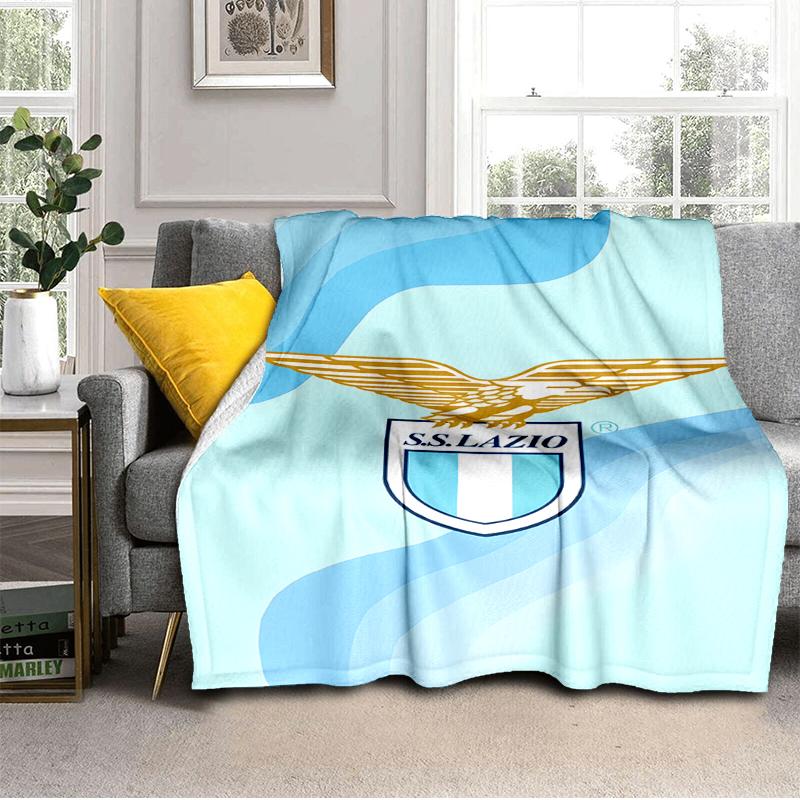 Lazio Football Crest Blanket Lightweight Ideal Bedding Blanket Perfect for Travel, Camping, Living Rooms, Offices, Sofas, Fan Christmas Gift