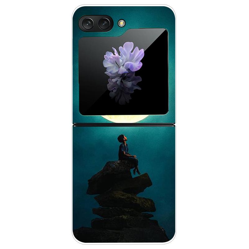 For Samsung Galaxy Z Flip 5 5G Case Cute Transparent PC Hard Case Back Cover For Samsung ZFlip5 Z Flip 5 Phone Coque Flip 5 Capa