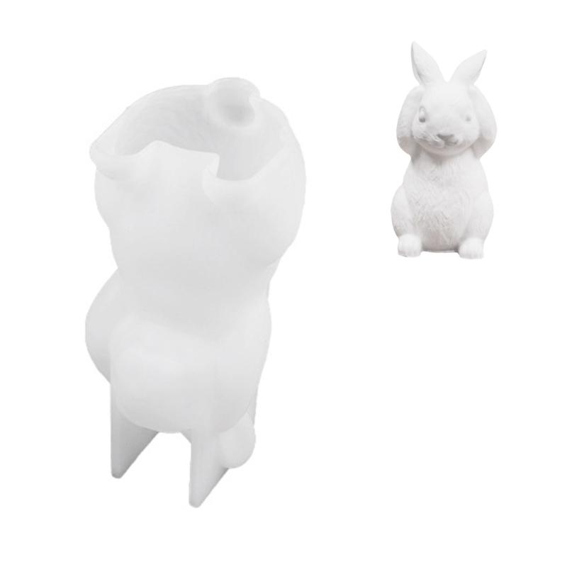 Multipurpose Flexible Silicone Mould for Rabbit Candle Holders Portable for Craft Supplies and Festive Decorations