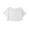 Trendy Women's European & American Style Round Neck Half Sleeve Crop Top