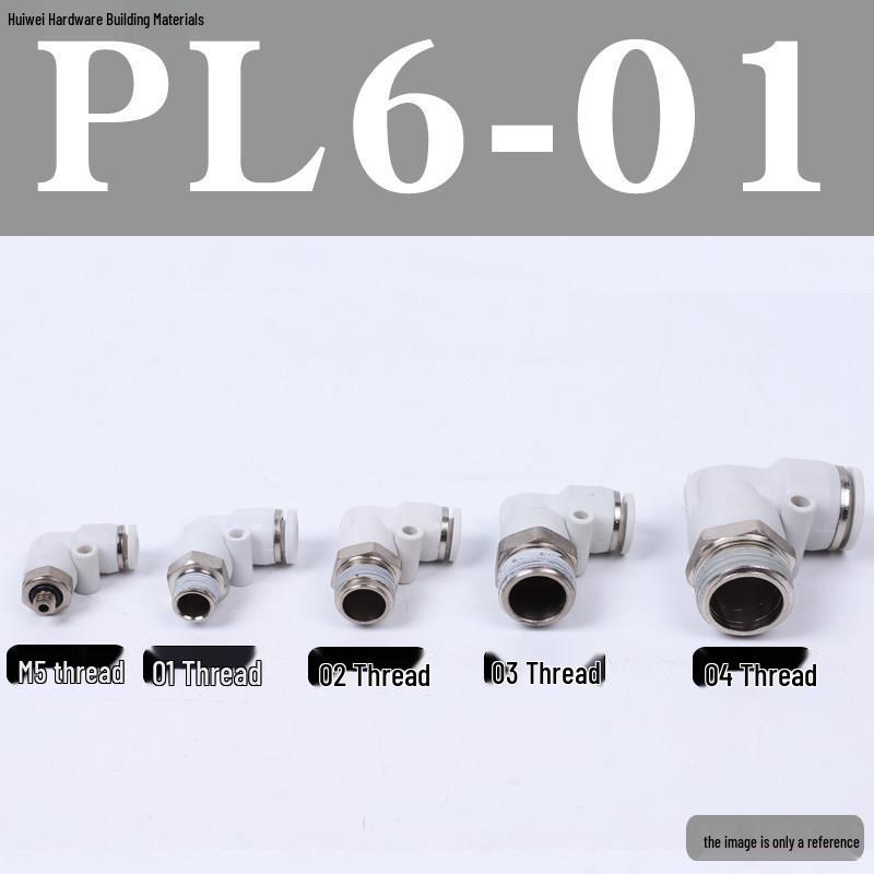 Pneumatik-Schnellkupplung: PL8-02, 4-M5, 6-01, 10-03, 12-04 Gewindeknie