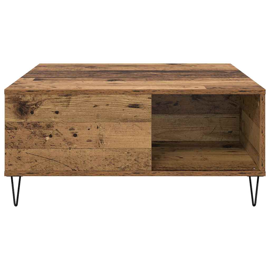 Coffee Table Reclaimed Wood Look 80 X 80 X 36.5 Cm Engineered Wood