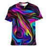 Χρωματιστά T-Shirts για Άνδρες 3D Εκτυπωμένα Νέον Αφηρημένα T-Shirt Κοντομάνικα