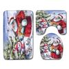 Christmas Shower Curtain Floor Mat Combination Four-Piece Set Bathroom Toilet Carpet Shower Room Mat Foot Mat