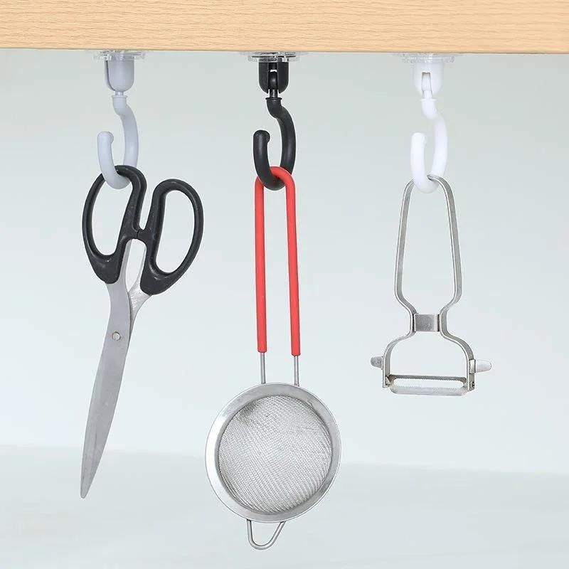 Commodité Domestique Crochet Rotatif Solide Multifonctionnel Crochet Adhésif Cuisine Salle de Bain Accrochage Mural Porte Manteau Outils