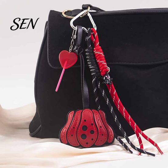 Pumpkin Bag Accessory Faux Leather Keychain Pendant, Halloween Charm with Seasonal Braided Rope, Decorative for Backpacks Handbags Purse Decor