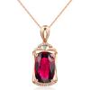 Echter Pierscionki-Anhänger aus 14 Karat Roségold, Bizuteria-Edelstein, natürlicher roter Rubin, Schatzanhänger, 45 cm Halskette, Schmuck, 1 cm Anhänger