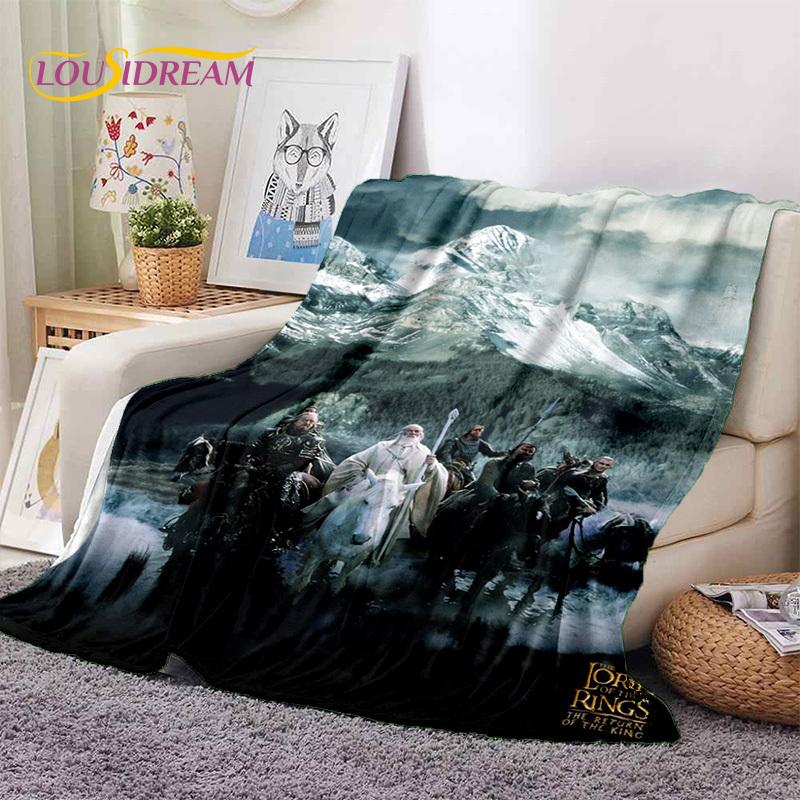 L-Lord of The Rings H-Hobbit Film Zachte Dekens, Houd Warm Plaid Deken Comfortabele Deken voor Picknick Bedden Bank Huis Slaapkamer